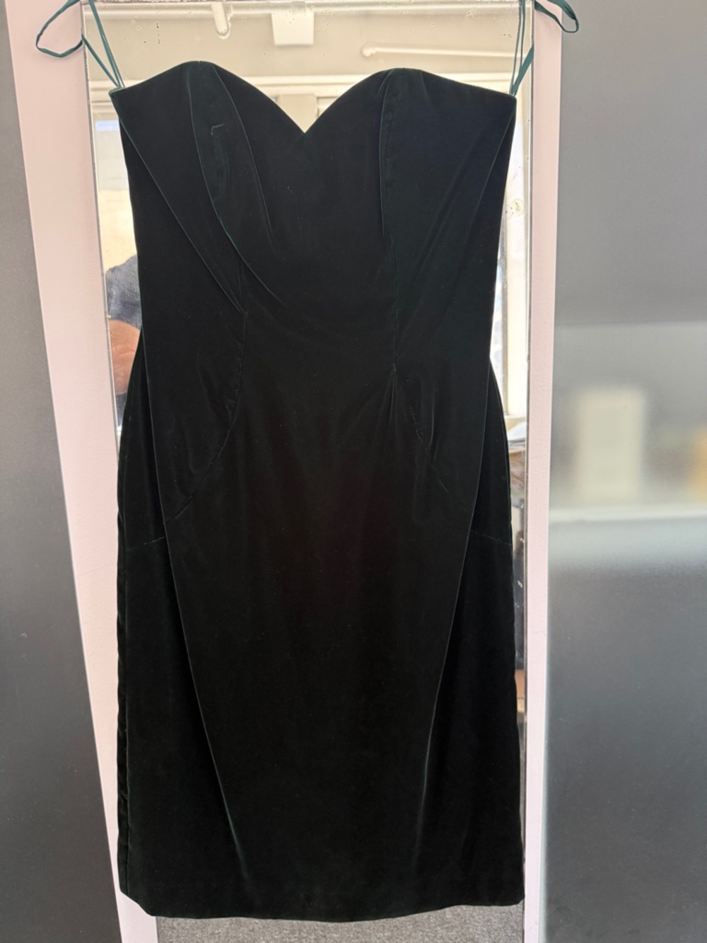 Vintage green velvet cocktail dress. Victor Costa for Bergdorf Goodman.